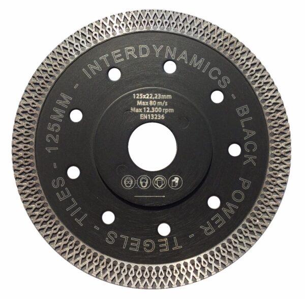 InterDynamics Tile Power Premium Diamantblad 125 mm, voor tegels